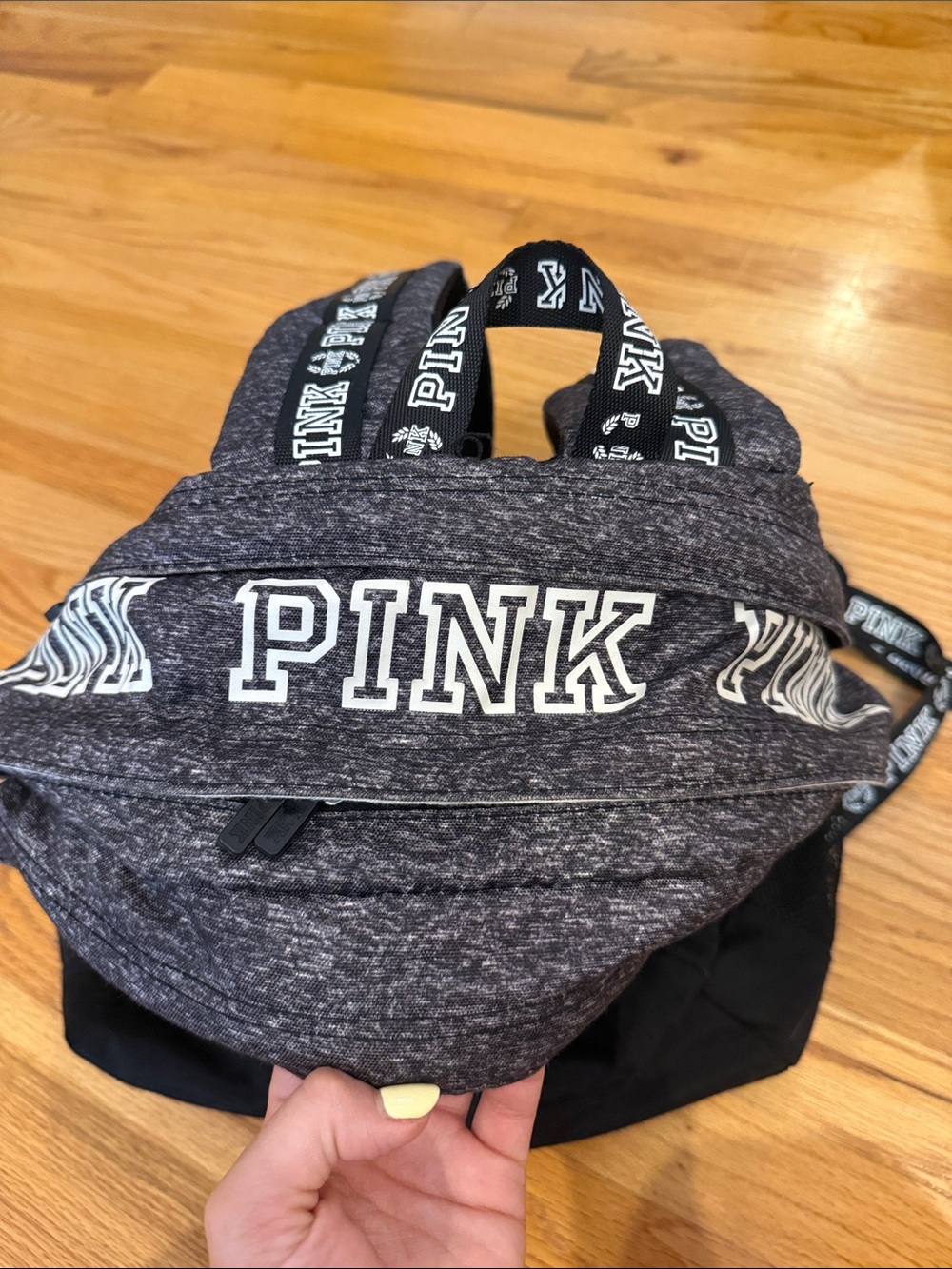 PINK Victoria's Secret Gray & Black Backpack - Picture 2 of 5